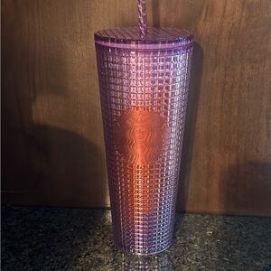 Starbucks 2021 Summer Iridescent Purple Tumbler with straw.  NWT
